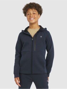 Champion Unisex Dark Navy Double Knit Zip-Up Hoodie with Chest Pocket XL. NWT